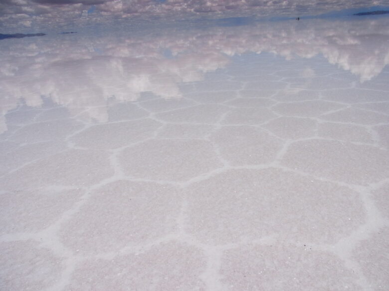 ウユニ塩湖の水面